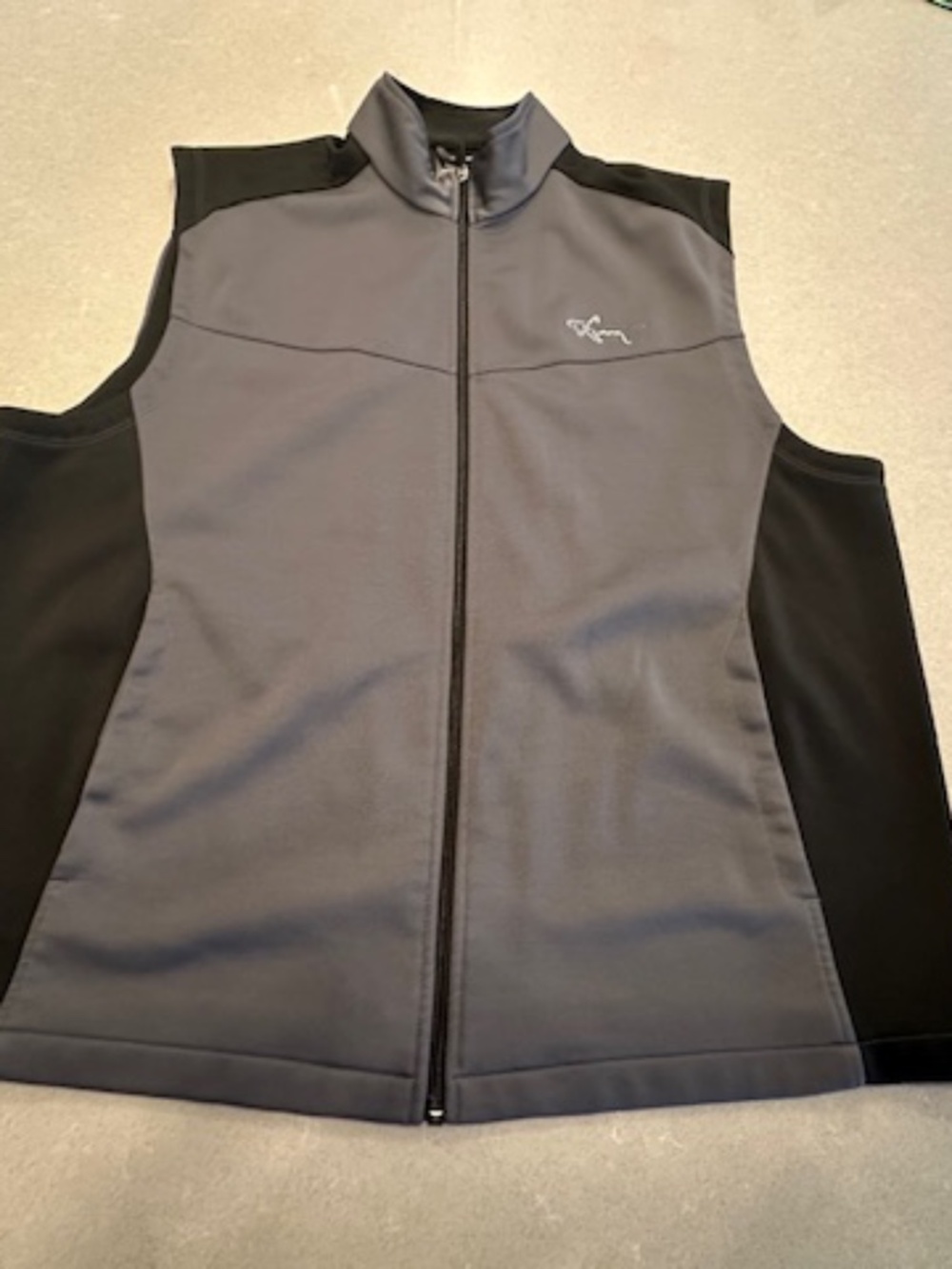 Greg Norman for Tasso Elba Golf Vest Men's XL Grey Full Zip Softshell